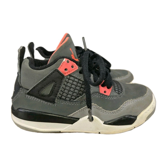 Air Jordan 4 Retro (PS) Little Kids' Shoes Dark Grey Infrared Size 11c - Picture 1 of 8